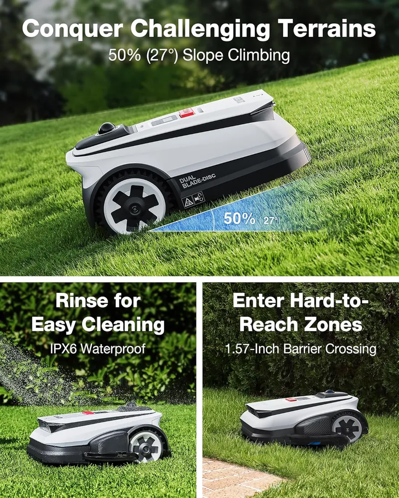 ECOVACS Goat A3000 LiDAR PRO Robotic Lawn Mower, 7500 mAh